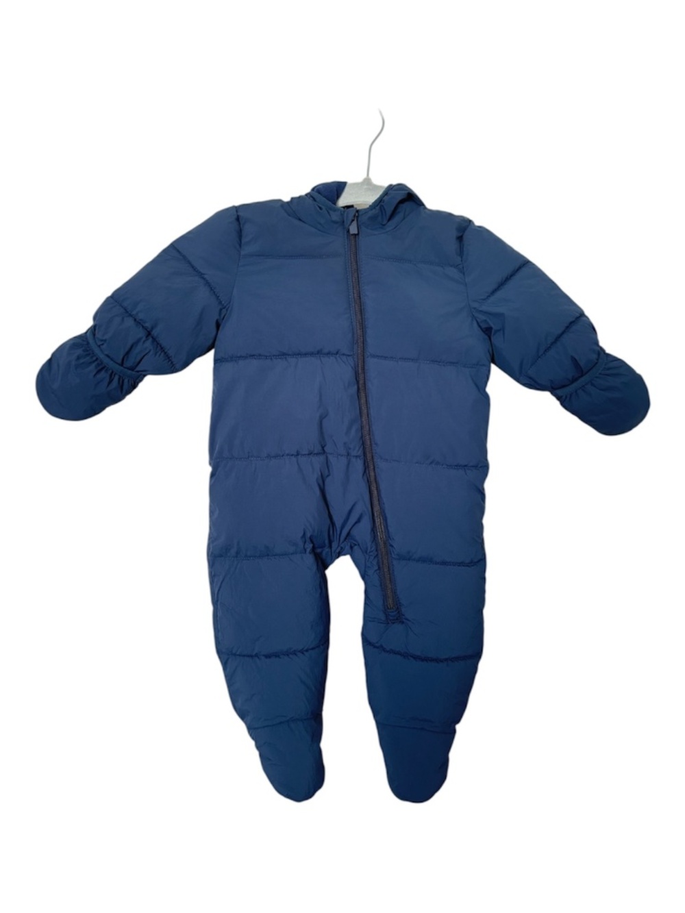 Old Navy Fleece Lined Snowsuit with covered mittens 6-12 months Navy Blue